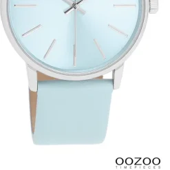 Oozoo Damen Armbanduhr Timepieces Analog Leder hellblau UOC11369
