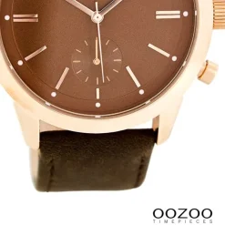 Oozoo Damen Armbanduhr Timepieces Analog Leder braun UOC8014A