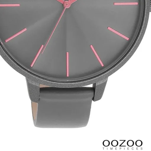 Oozoo Damen Armbanduhr Timepieces Analog Leder grau UOC11254