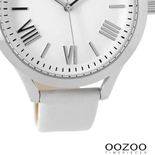 Oozoo Damen Armbanduhr Timepieces Analog Leder weiß UOC9475A