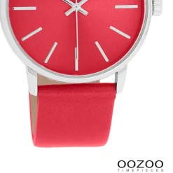 Oozoo Damen Armbanduhr Timepieces Analog Lederband rot UOC11461