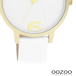 Oozoo Damen Armbanduhr Timepieces Analog Leder weiß UOC11340