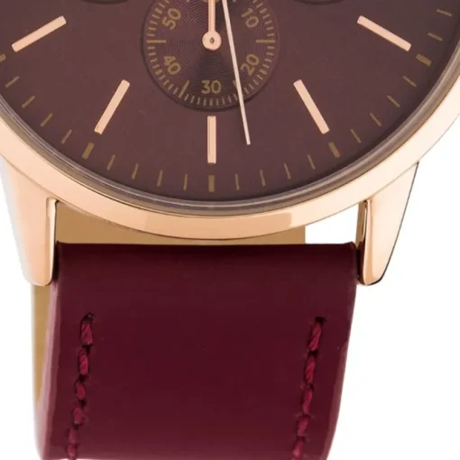 Oozoo Damen Armbanduhr Timepieces C10599 Analog Leder weinrot UOC10599