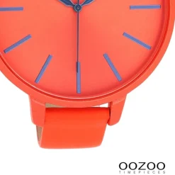 Oozoo Damen Armbanduhr Timepieces Analog Leder rot orange UOC11162