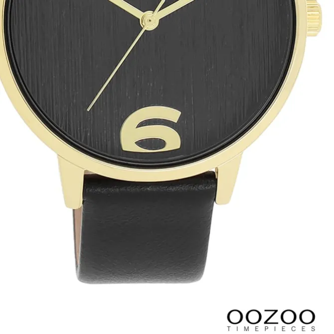 Oozoo Damen Armbanduhr Timepieces Analog Leder schwarz UOC11239