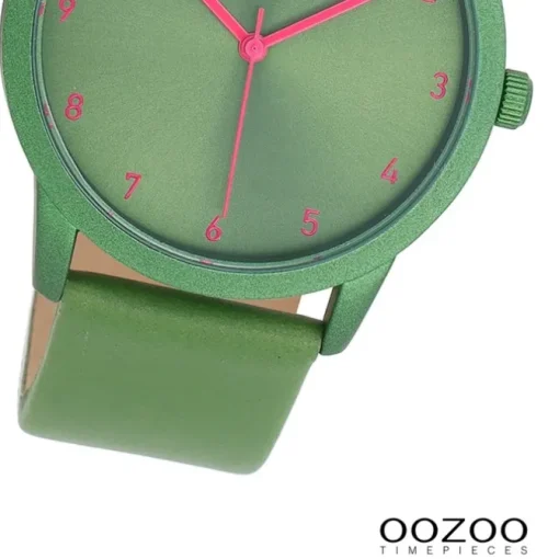 Oozoo Damen Armbanduhr Timepieces Analog Leder grün UOC11056