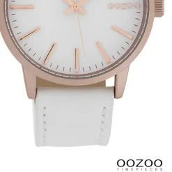Oozoo Damen Armbanduhr Timepieces Analog Leder weiß UOC10015