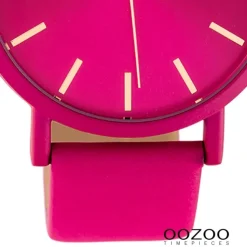 Oozoo Damen Armbanduhr Timepieces C10448 Quarz Leder fuchsia UOC10448