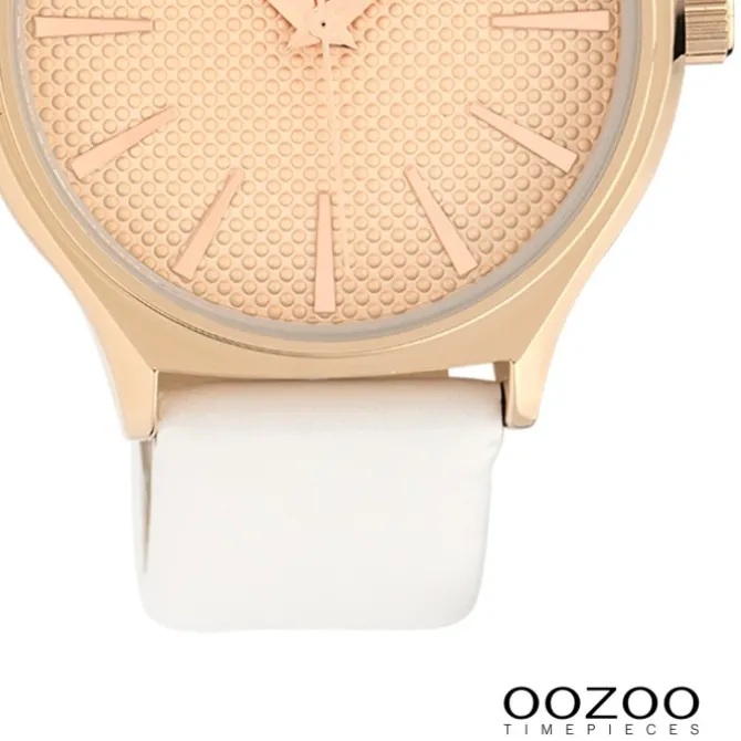 Oozoo Damen Armbanduhr Timepieces Analog Leder weiß UOC10105