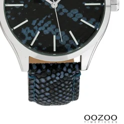 Oozoo Damen Armbanduhr Timepieces Analog Leder blau schwarz UOC10434