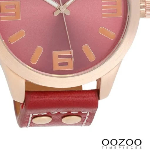 Oozoo Damen Armbanduhr Timepieces Analog Leder rot UOC1155A