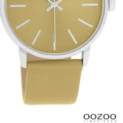 Oozoo Damen Armbanduhr Timepieces Analog Lederband sandgelb beige UOC11460