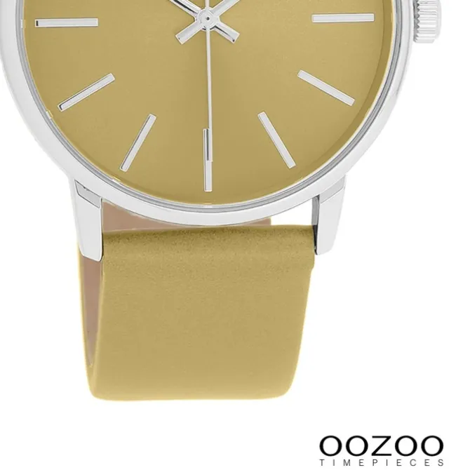 Oozoo Damen Armbanduhr Timepieces Analog Lederband sandgelb beige UOC11460