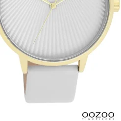 Oozoo Damen Armbanduhr Timepieces Analog Leder light grau UOC11240