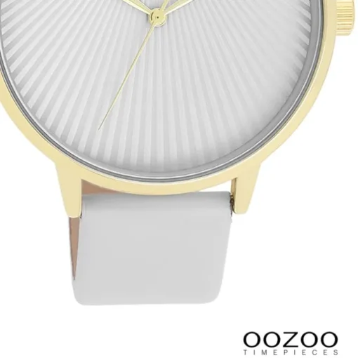 Oozoo Damen Armbanduhr Timepieces Analog Leder light grau UOC11240