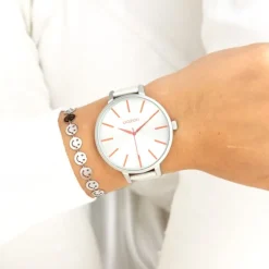 Oozoo Damen Armbanduhr Timepieces Analog Leder grau UOC11160