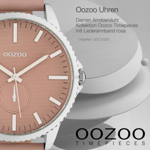 Oozoo Damen Armbanduhr Timepieces Analog Leder rosa UOC10331
