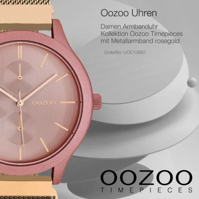 Oozoo Damen Armbanduhr Timepieces Analog Metall rosegold UOC10687