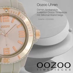 Oozoo Damen Armbanduhr Timepieces Analog Silikon beige UOC5060A
