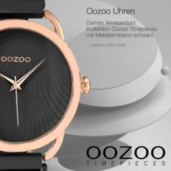 Oozoo Damen Armbanduhr Timepieces Analog Metall schwarz UOC10699