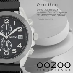Oozoo Damen Armbanduhr Timepieces Analog Metall schwarz UOC10733