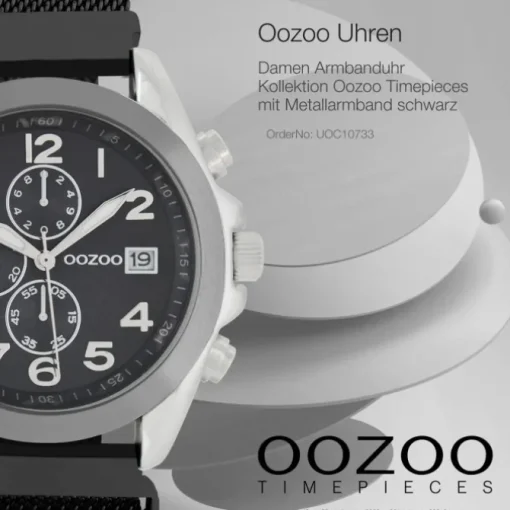 Oozoo Damen Armbanduhr Timepieces Analog Metall schwarz UOC10733