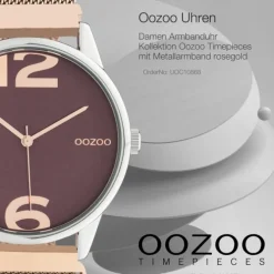 Oozoo Damen Armbanduhr Timepieces Analog Metall rosegold UOC10868