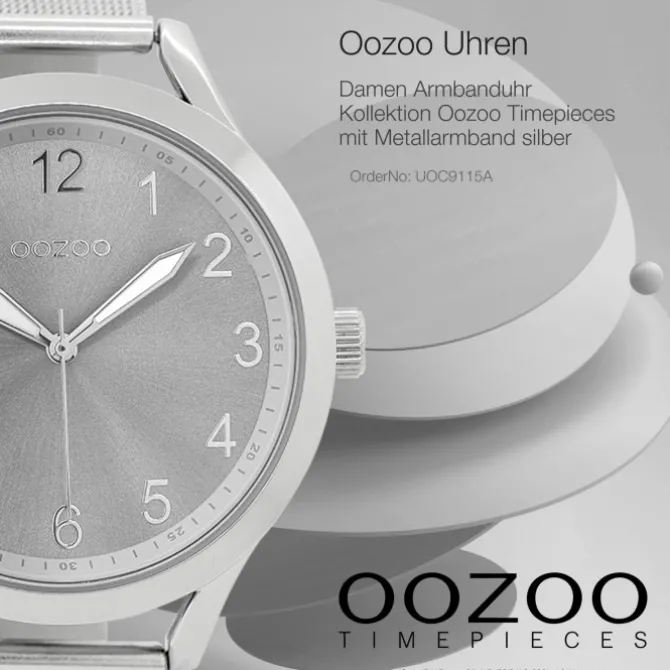 Oozoo Damen Armbanduhr Timepieces Analog Metall silber UOC9115A