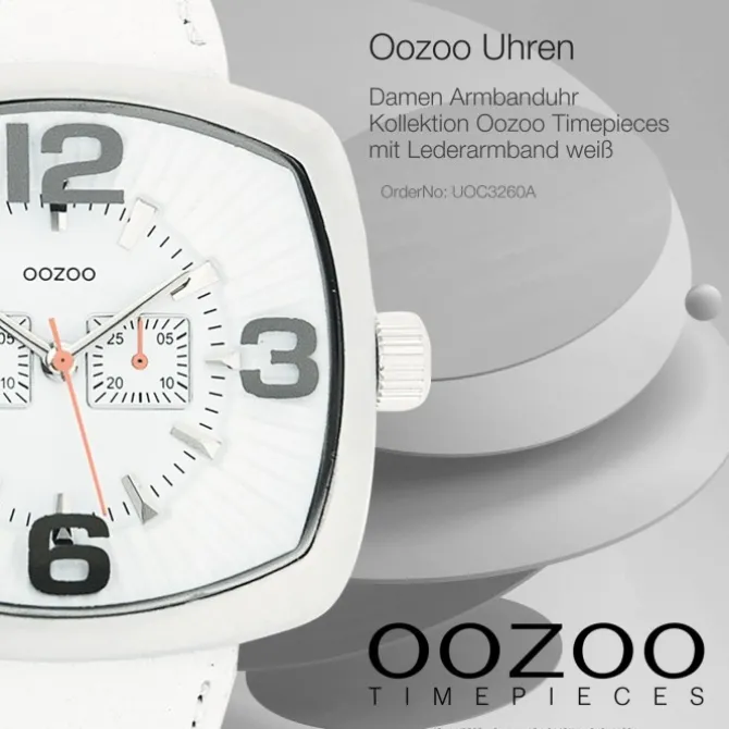 Oozoo Damen Armbanduhr Timepieces Analog Leder weiß UOC3260A