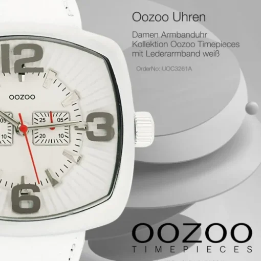 Oozoo Damen Armbanduhr Timepieces Analog Leder weiß UOC3261A