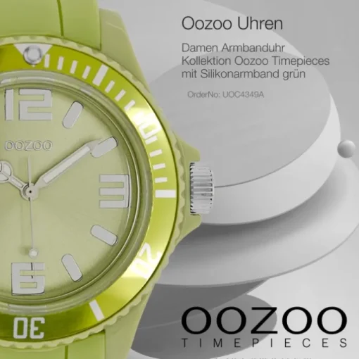 Oozoo Damen Armbanduhr Timepieces Analog Silikon grün UOC4349A