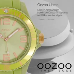 Oozoo Damen Armbanduhr Timepieces Analog Silikon grün UOC4350A