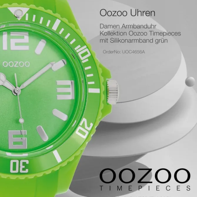 Oozoo Damen Armbanduhr Timepieces Analog Silikon grün UOC4656A