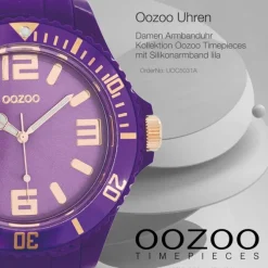 Oozoo Damen Armbanduhr Timepieces Analog Silikon lila UOC5031A