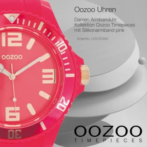Oozoo Damen Armbanduhr Timepieces Analog Silikon pink UOC5035A
