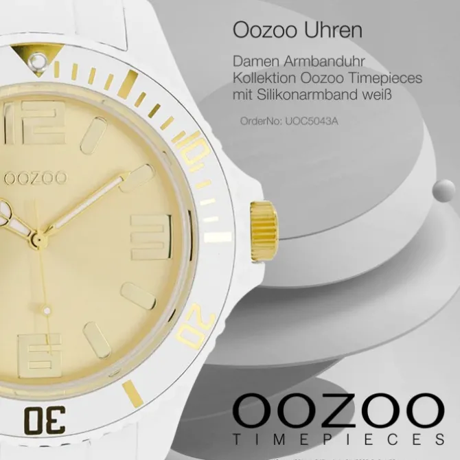 Oozoo Damen Armbanduhr Timepieces Analog Silikon weiß UOC5043A