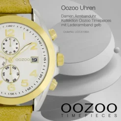 Oozoo Damen Armbanduhr Timepieces Analog Leder gelb UOC6196A