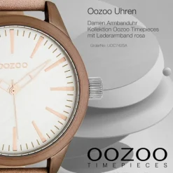 Oozoo Damen Armbanduhr Timepieces Analog Leder rosa UOC7425A