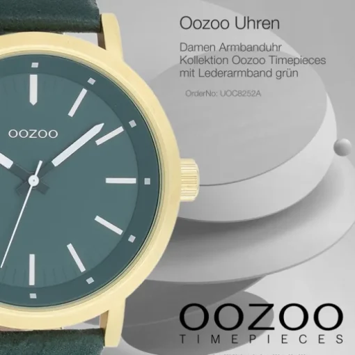 Oozoo Damen Armbanduhr Timepieces Analog Leder grün UOC8252A