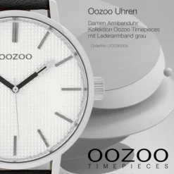 Oozoo Damen Armbanduhr Timepieces Analog Leder grau UOC9000A