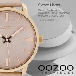 Oozoo Damen Armbanduhr Timepieces Analog Leder rosa UOC9021A
