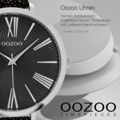 Oozoo Damen Armbanduhr Timepieces Analog Leder schwarz UOC9173A