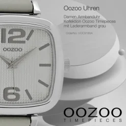 Oozoo Damen Armbanduhr Timepieces Analog Leder grau UOC9180A