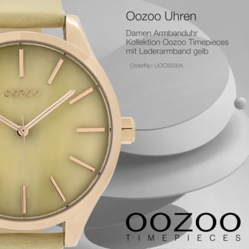 Oozoo Damen Armbanduhr Timepieces Analog Leder gelb UOC9500A