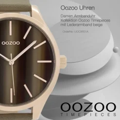 Oozoo Damen Armbanduhr Timepieces Analog Leder beige UOC9501A