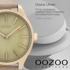 Oozoo Damen Armbanduhr Timepieces Analog Leder beige UOC9502A