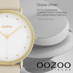 Oozoo Damen Armbanduhr Timepieces Analog Leder hellbraun UOC10416