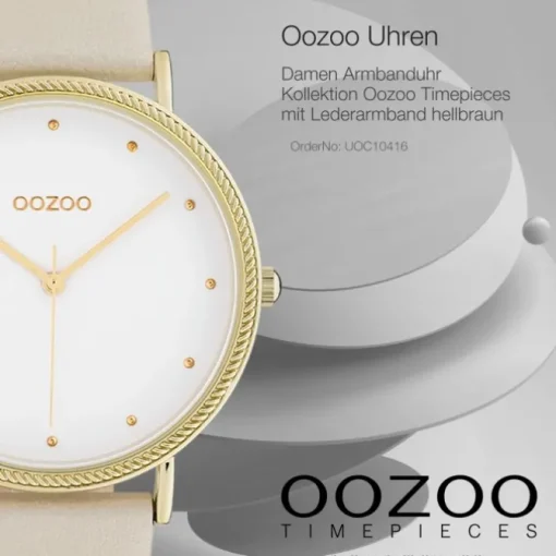 Oozoo Damen Armbanduhr Timepieces Analog Leder hellbraun UOC10416