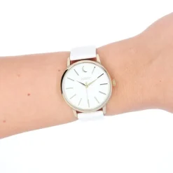 Oozoo Damen Armbanduhr Timepieces Analog Leder weiß UOC11156