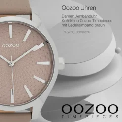 Oozoo Damen Armbanduhr Timepieces Analog Leder braun UOC9687A